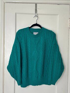 Vintage Green Acrylic Knit Sweater